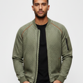 BOMBER JACKET Jacquard Knit Quilted