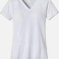 Women White Organic Cotton V-Neck