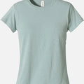 Women Round Neck Sky Organic Cotton T-Shirts