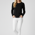 Black Soft Cotton Full Sleeve Women's T-Shirt