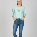 Girls Graphic Sleeve Panel Women’s T-Shirt