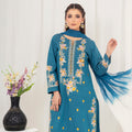 Azure Blue Embroidered 2-Piece Suit