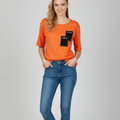 Women Soft Cotton Orange T-Shirt
