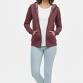 Women Full Zip Berry Fleece Hoodie