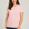 Women Soft Cotton Basic Pink T-Shirt