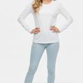Women Long Sleeve White Organic Cotton T-Shirts