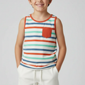 Kids Soft Cotton Strips Boy's Vest Suit