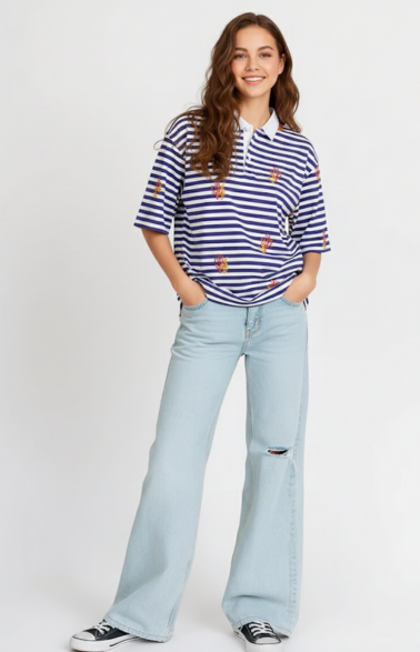 Girls Soft Cotton All-Over Printed Top