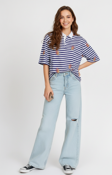 Girls Soft Cotton All-Over Printed Top