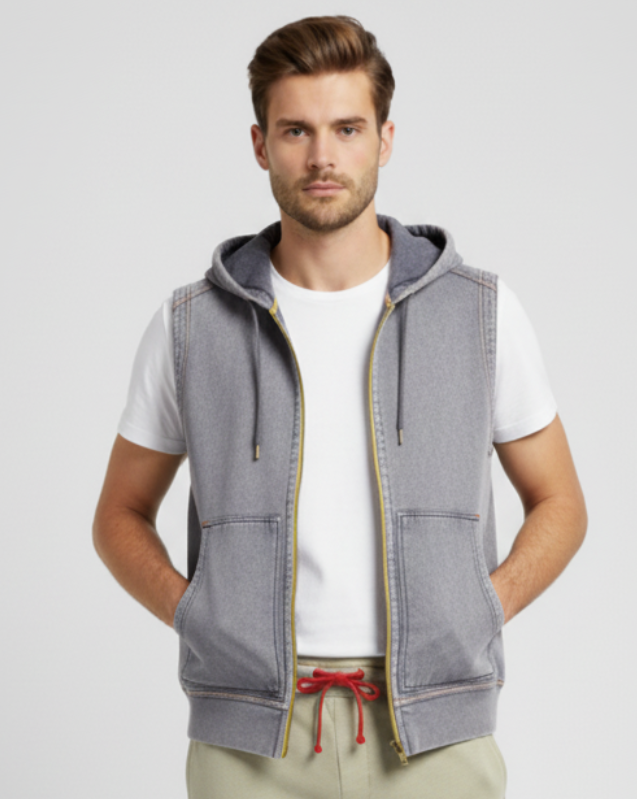 Washed Knit Vest HOODY