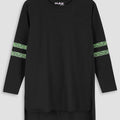 Black Soft Cotton Sleeve Band  Women’s T-Shirt kurta