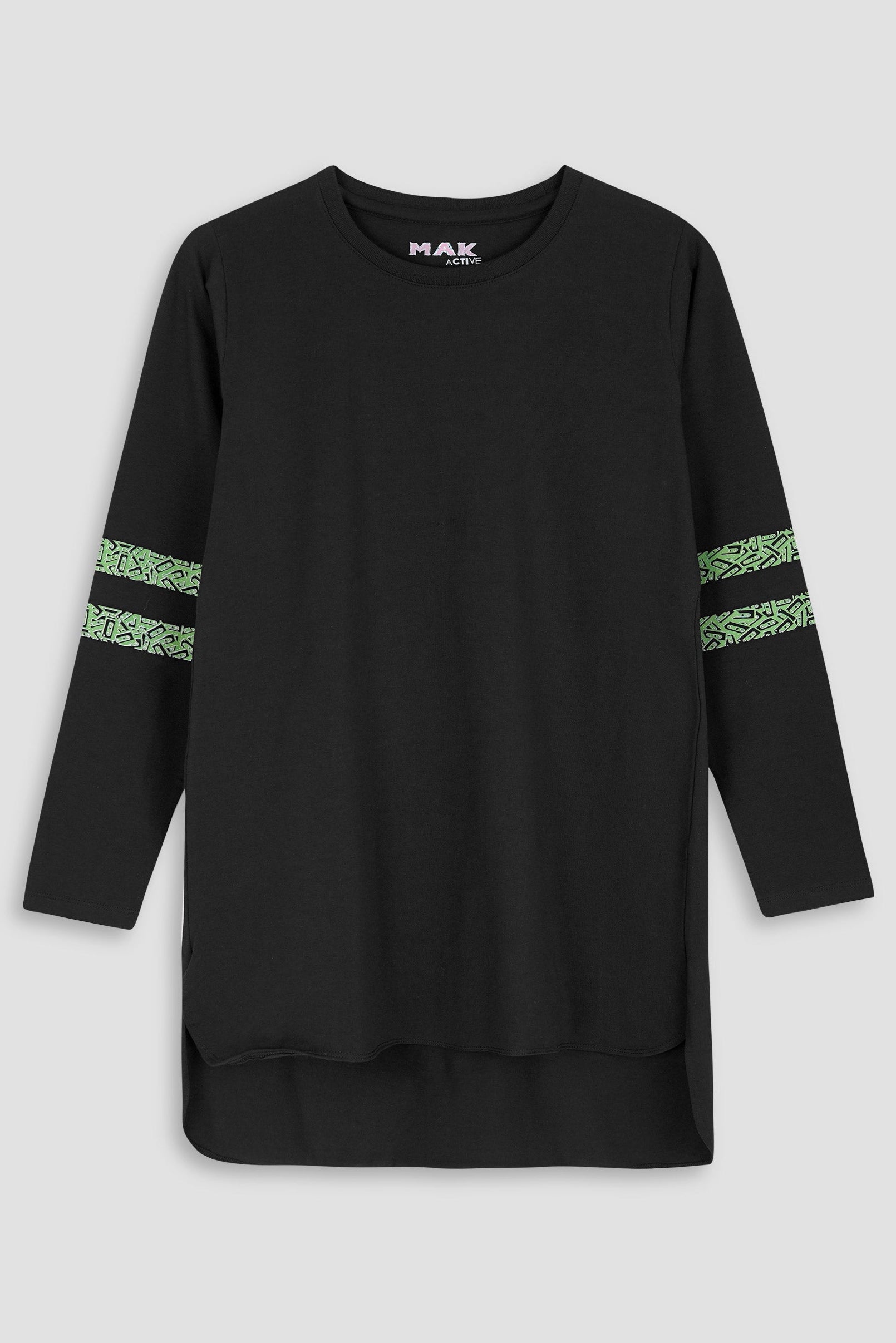 Black Soft Cotton Sleeve Band  Women’s T-Shirt kurta