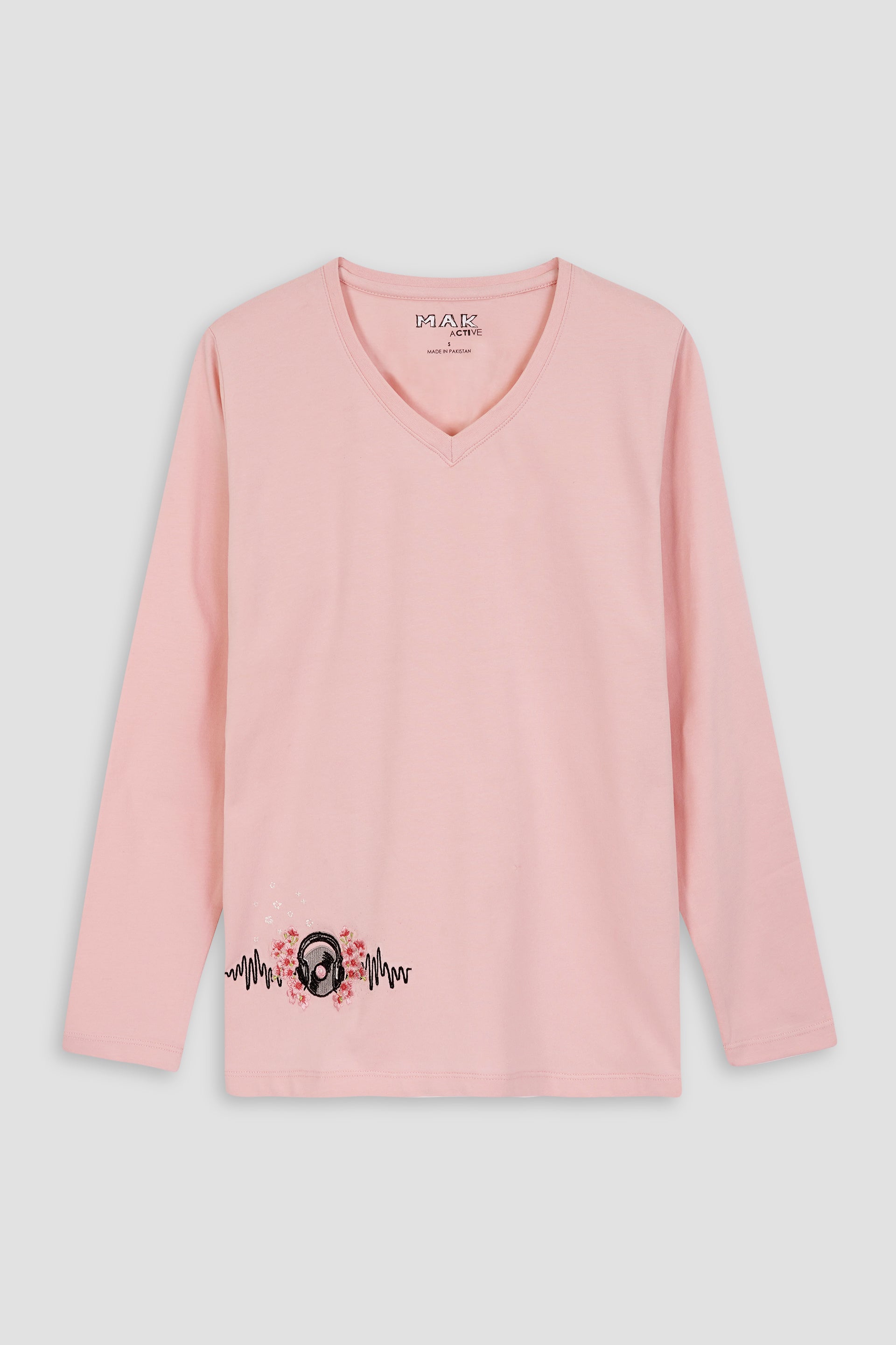 Women Soft Cotton V-Neck Graphic T-Shirt