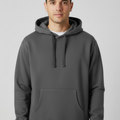 Men Pull-Over Charcoal Black Fleece Hoodie