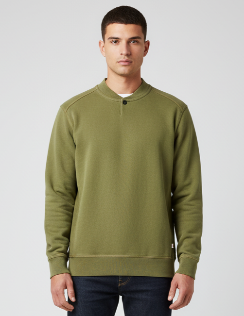 ONE BUTTON SWEATSHIRT
