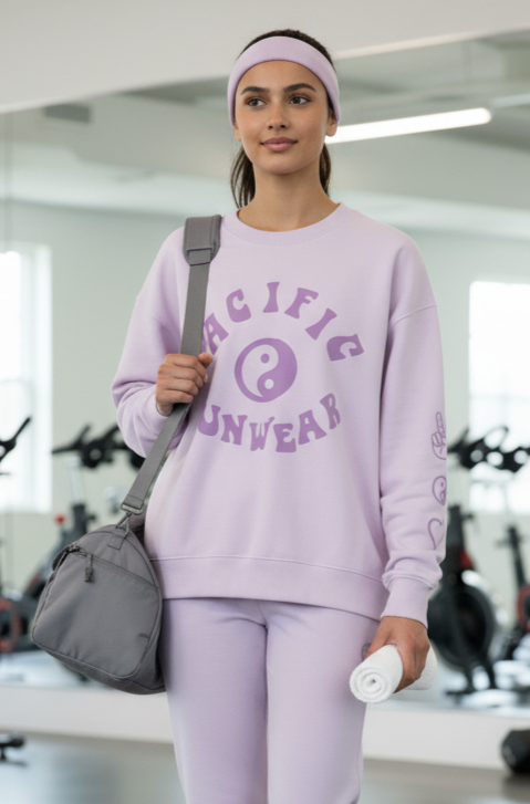 SWEATSHIRT, Oversized, Drop shoulder Rose Pink Fleece