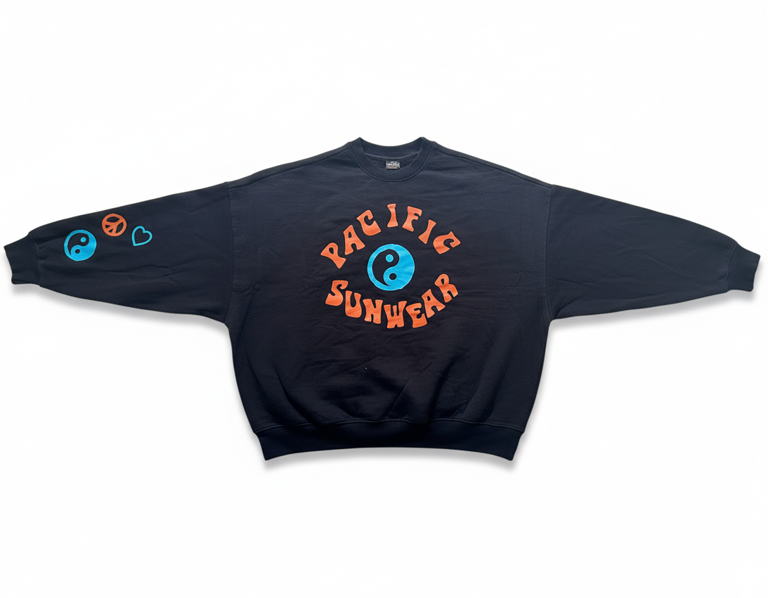 SWEATSHIRT Oversized drop shoulder Black Fleece