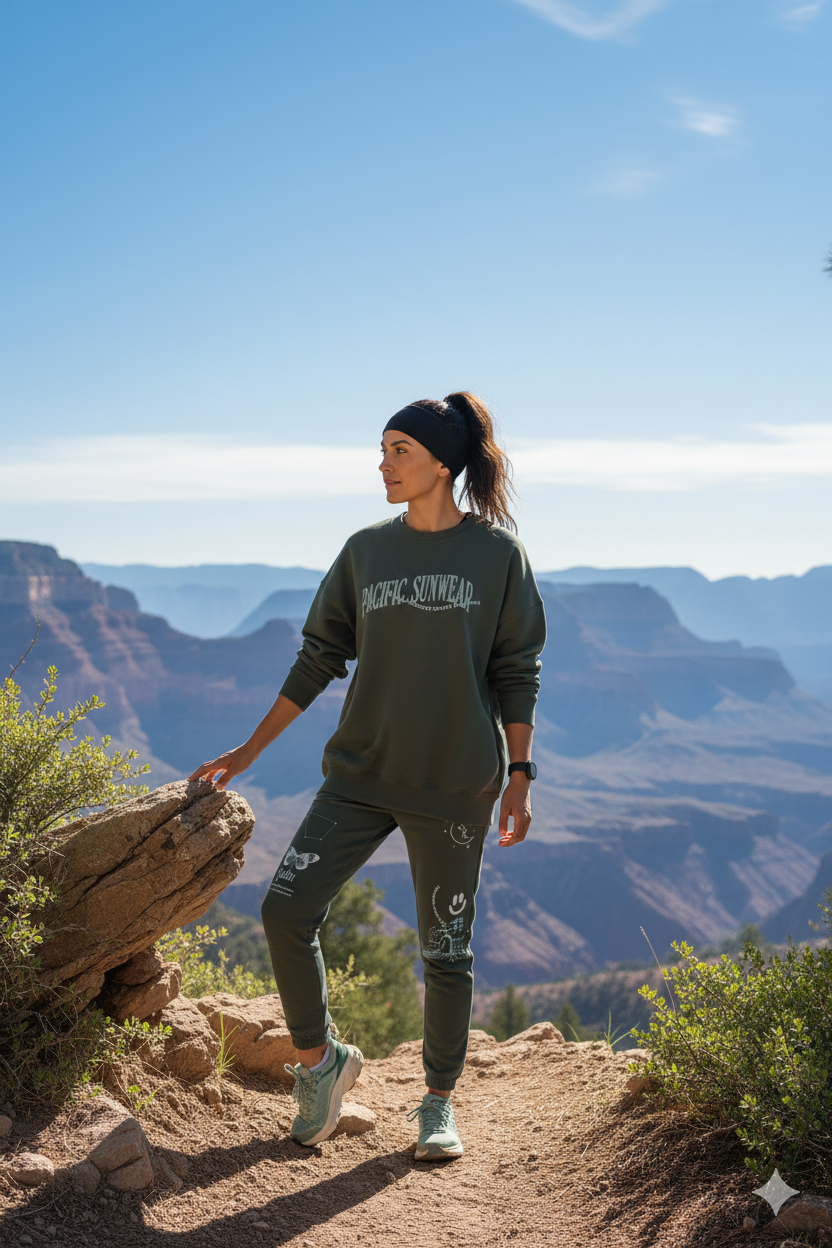 TRACK SUIT Oversized drop shoulder Sweatshirt Military green Fleece