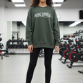SWEATSHIRT, Oversized, drop shoulder OLIVE green Fleece