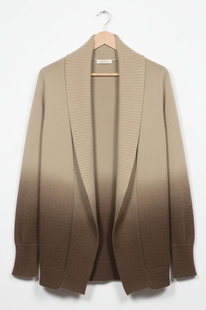 SWEATER Shawl Collar Cardigan Coffee Hues