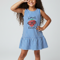Girls Soft Cotton Printed Striped Frock