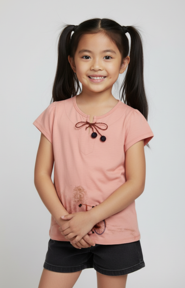 Two Wheel Deal Peach Girl's Top USSG15-k-TOP-02