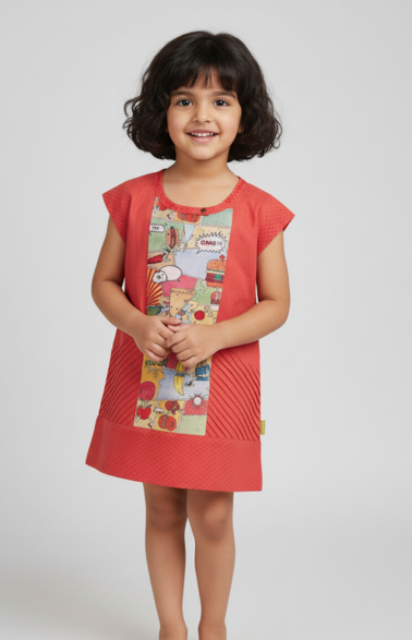 Food Fight, Girl's Top (Salsa Red)