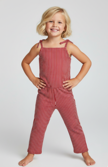 Girls Soft Cotton Stripes Tank Top Set