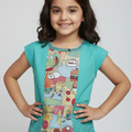 Food Fight, Girl's Top (Veggie Green)