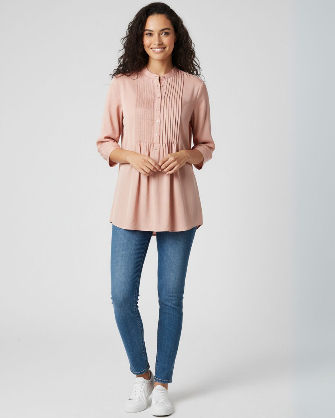 Girls Beige Fancy Silk Women's Kurta Top