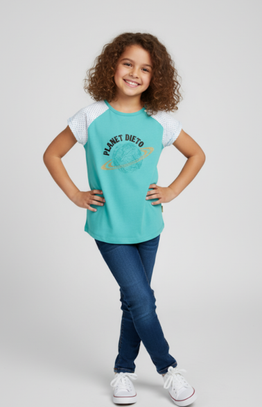 Explorer Unnu, Girl's T-Shirt (Pastry Green) USSG16-TEE-3