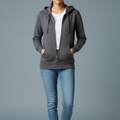 Women  Full Zip Charcoal  FLEECE Hoodie