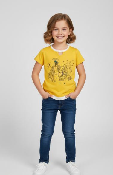 Dieto Scouts, Girl's T-Shirt (Lemon Yellow)