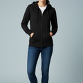 Women  Full Zip Black FLEECE Hoodie