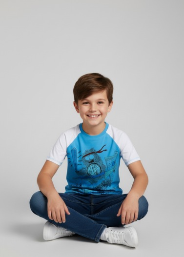 Action Foodies, Boys T-Shirt (Frosty Blue) USSB16-TEE-3