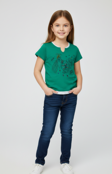 Dieto Scouts, Girl's T-Shirt (Citrus Green) USSG16-TEE-2