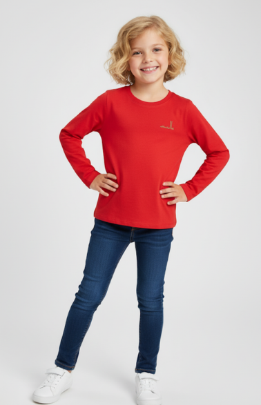 Blushin’ Gajjraili, Girl's T-Shirt (Red) US-WGK-02