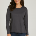 Women Long Sleeve Charcoal Organic Cotton T-Shirts