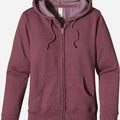 Women Full Zip Berry Fleece Hoodie