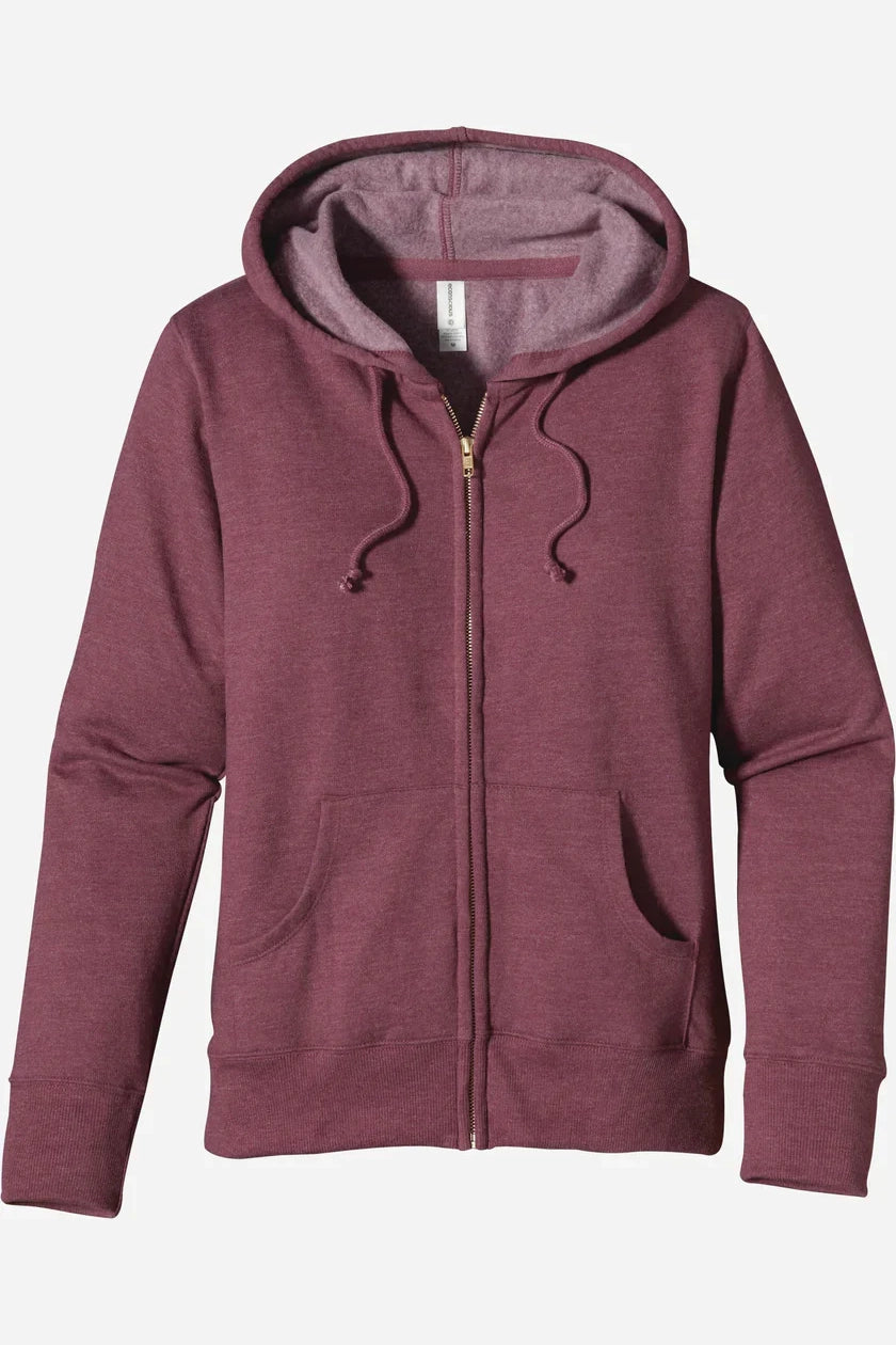 Women Full Zip Berry Fleece Hoodie