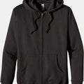 Men Full Zip Black Fleece Hoodie