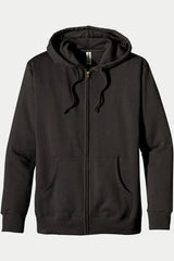 Men Full Zip Black Fleece Hoodie