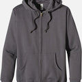 Men Full Zip Charcoal Fleece Hoodie
