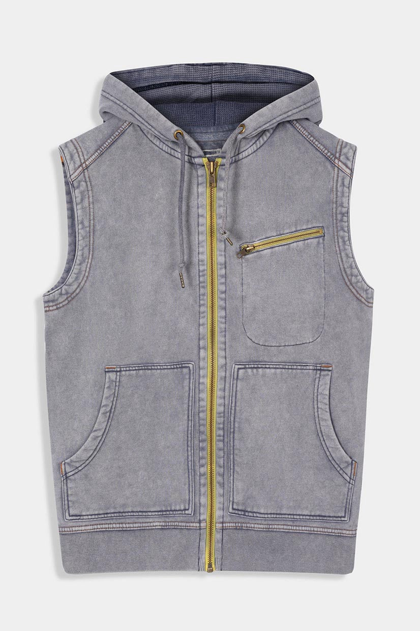 Washed Knit Vest HOODY