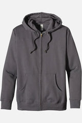 Men Full Zip Charcoal Fleece Hoodie