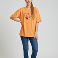 Women Soft Cotton Graphic Orange T-Shirt