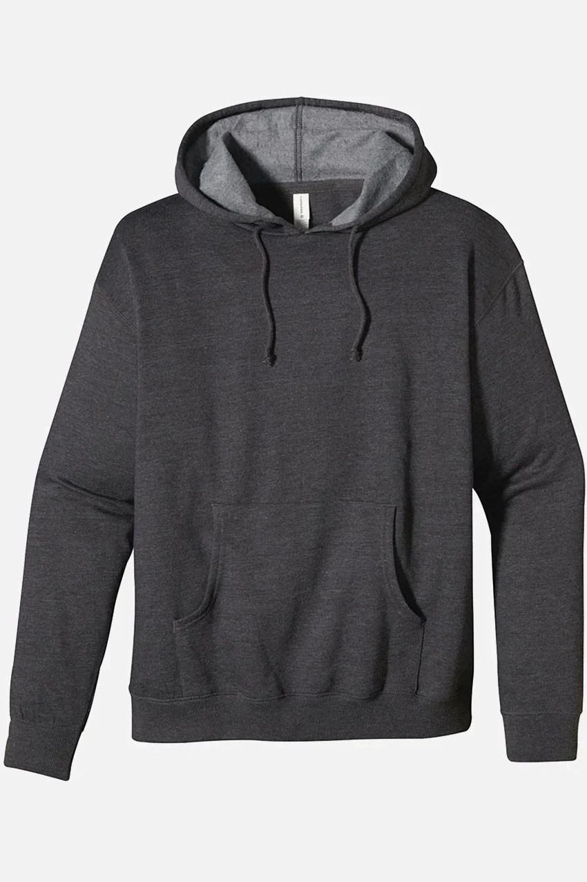 Men Pull-Over Charcoal Black Fleece Hoodie
