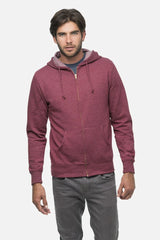 Men Full Zip Berry Fleece Hoodie