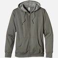 Men Full Zip Military Green Fleece Hoodie