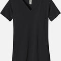 Women Black Organic Cotton V-Neck